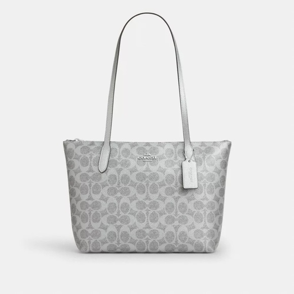 Coach Handbags - NWT COACH Fiona Zip Tote Bag / Silver